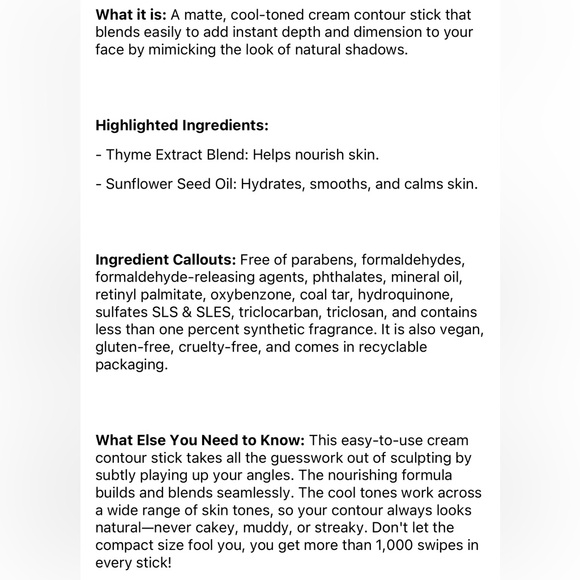 MILK Makeup Sculpt Cream Contour Stick SIMMER 🪞 NEW IN BOX - Picture 8 of 8